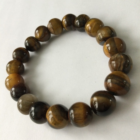 Handmade Premium Tiger’s Eye Beaded Stretch Bracelet, 8mm, Fits 6.5–7" Wrist - Picture 5 of 9
